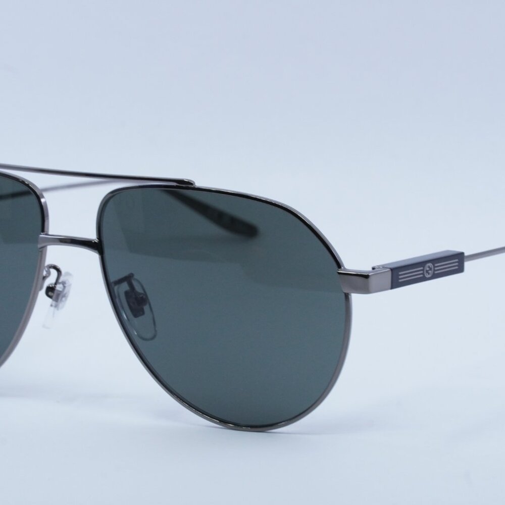 Gucci GG1311S 001 Sunglasses Ruthenium Aviator Frame - Picture 4 of 11